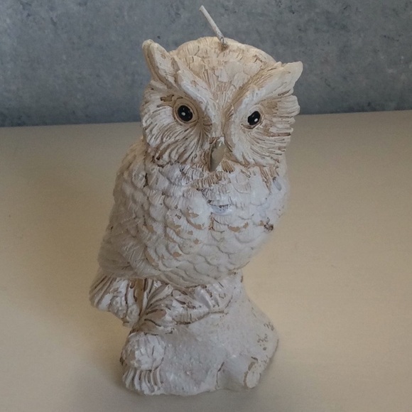 White 6” Tall Owl Candle Vintage - Picture 13 of 13